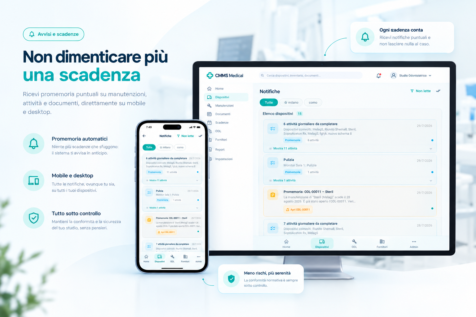 Notifiche scadenze su app mobile e desktop
